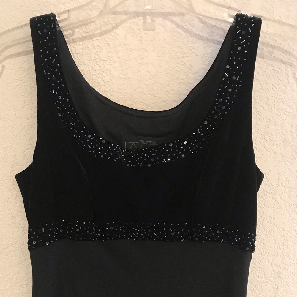 Black Velvet and Chiffon 2-Piece Dress